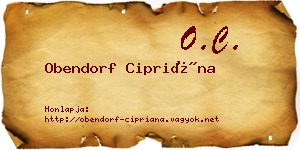 Obendorf Cipriána névjegykártya